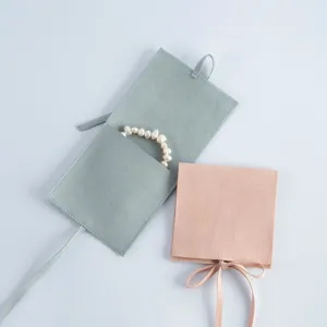 Samt Schmucktasche Umschlag Stil Geschenkverpackung Beutel mit Bandverschluss für Accessoires.