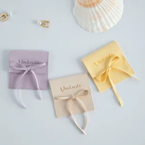 Samt Schmuckbeutel Set mit Schleife für Ringe Ketten und kleine Accessoires Aufbewahrung.