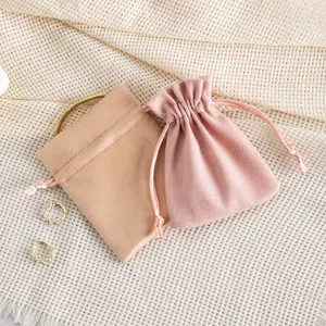 Wildleder Samt Schmuckbeutel Set, weiche Kordelzug Geschenktüten für Ringe Ohrringe Kleinigkeiten.