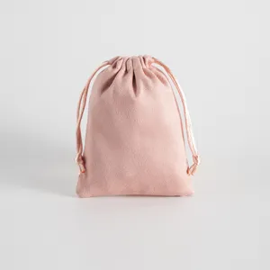 Rosa Samt Kordelzug Beutel für Schmuck Geschenkverpackung, weiche Flanell Aufbewahrungstasche.