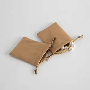Wildleder Schmuckbeutel Kordelzug Geschenkbeutel Samt Verpackungstasche fuer Zubehoer