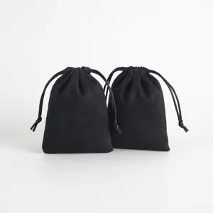 Schwarzer Samt Kordelzug Beutel fuer Schmuck kleine Geschenke und Zubehoer Aufbewahrung.
