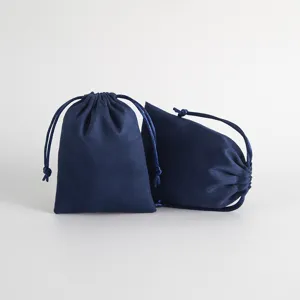 Navy-Blau Flanell Kordelzug Schmuckbeutel Weiche Samt Geschenktüten Für Halsketten Armbänder Verpackung Produkt Aufbewahrungsbeutel