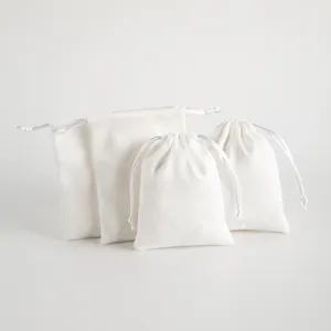 Weiße Samt Schmuckbeutel Mit Kordelzug Weicher Samtbeutel Für Halskette Armband Ohrringe Aufbewahrung Staubdicht Verpackungsbeutel Hochzeit Party Geschenktüte
