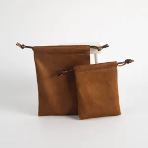 Braunes Samt Kordelzug Beutel Set, Schmuck Geschenk Aufbewahrungsbeutel, weiche Verpackung.