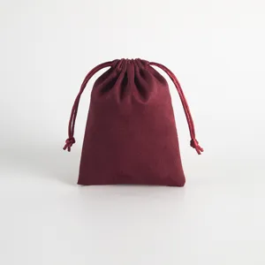 Burgunderroter Samt Kordelzug Beutel Schmuck Geschenk Verpackung Staubdichter Beutel