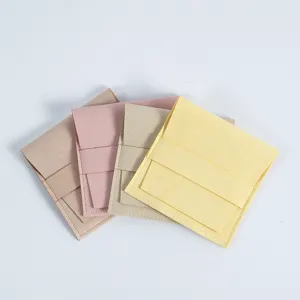 Weiches Mikrofaser Schmucktasche Set, tragbare quadratische Aufbewahrungstasche.