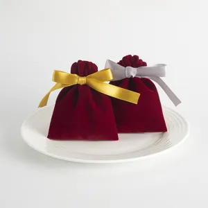 Samt Schmuck Geschenktüten Set mit Satinband Kordelzug für kleine Accessoires Verpackung.