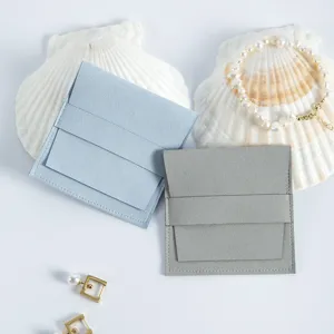 Samt Mikrofaser Schmuckbeutel Klappdeckel Aufbewahrungstasche für Ringe Ohrringe Geschenk