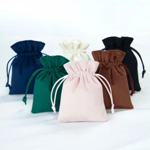 Samt Kordelzug Schmuck Aufbewahrung Beutel Set, weiche Flanell Taschen fur kleine Gegenstände.