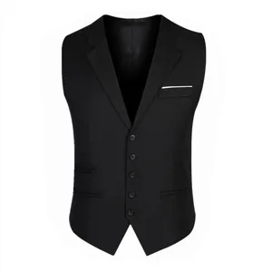 Men's Business Casual Slim Fit Suit Vest Single Breasted Lapel Waistcoat For Formal Wedding Party Groom