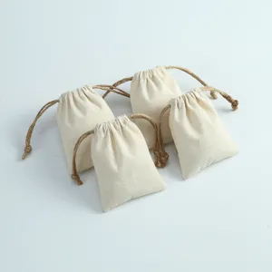 Baumwolle Leinen Kordelzug Taschen Detail, kleine Beutel für Schmuck Aufbewahrung Geschenk.