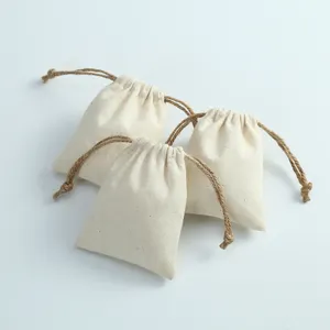 Baumwolle Leinen Kordelzug Beutel Set, Jute Taschen für Schmuckverpackung, kleine Geschenktaschen.