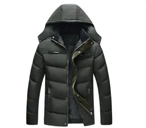 Herren Winter Kapuzen Steppjacke, dicker warmer Baumwollmantel, Freizeit Outdoor Jacke.