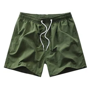 Short de Plage Casual Vert Uni pour Homme, Maillot de Bain Été Confortable Variante