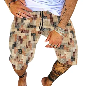 Men's casual geometric print beach shorts summer streetwear comfortable fashionable daily wear outfit