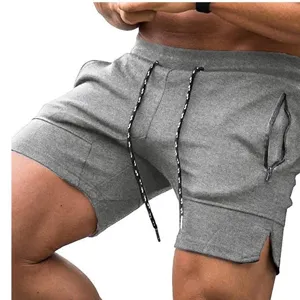 Men's Casual Sports Shorts Summer Cotton Blend Straight Fit Short Pants With Drawstring Zipper Pockets Activewear