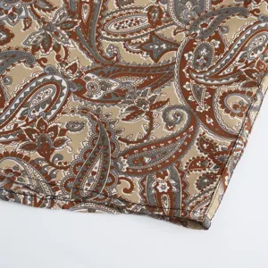 Summer men's casual Hawaiian paisley print short sleeve shirt detail fabric view.