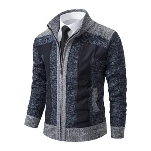 Heren opstaande kraag gebreide vest tricot jas casual ritssluiting winter warm