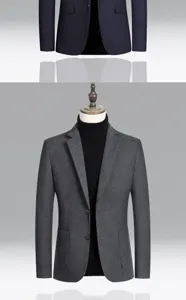 Heren wolmix blazer jas detail weergave, business casual winter pak jasje voor heren.