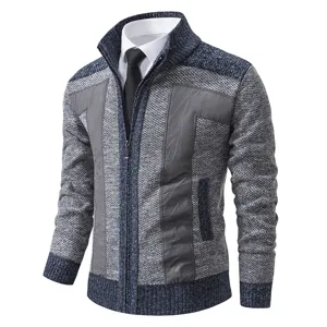 Heren Opstaande Kraag Gebreid Vest Thermisch Versterkte Casual Rits Winter Trui Jas