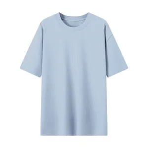 Classica maglietta a maniche corte con girocollo tinta unita per abbigliamento estivo.