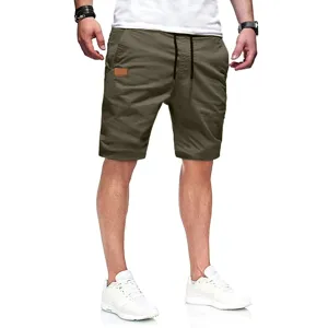 Pantaloncini cargo casual da uomo tinta unita estate coulisse moda abbigliamento comodo