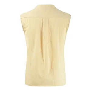 Camiseta sin mangas hombre verano casual color liso transpirable cómoda parte superior