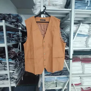 Gilet imitation daim homme col V simple boutonnage décontracté business rétro costume