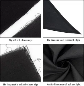 Détail de tissu en lin noir, bord déchiré DIY inachevé, texture douce et légère.