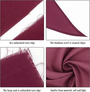 Gros plan montrant un tissu en lin doux, des bords cousus et un design de bord déchiré.
