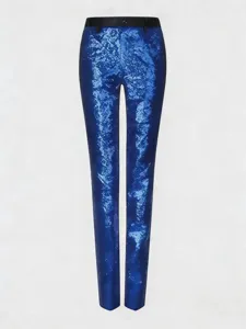 Mens royal blue sequin trousers stage performance formal dress pants glamorous party menswear
