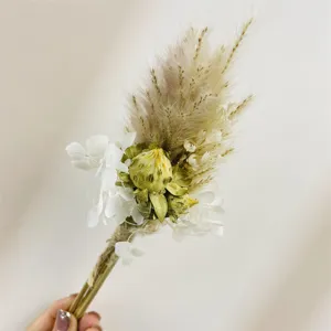 Mini bouquet di fiori secchi fiore conservato corsage di nozze accessorio per confezione regalo