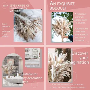 Natural dried pampas grass bouquet detail, aesthetic home decor floral arrangement display.