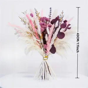 Natural dried pampas grass bouquet boho floral arrangement for wedding nordic home decor props