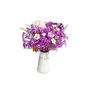 Kleurend geconserveerd roos gipskruid gedroogd bloemen boeket huisdecoratie konijnenstaart