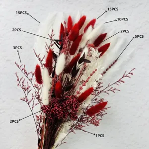 Bouquet de fleurs séchées pampas herbe bohème queue de lapin roseaux décoration maison