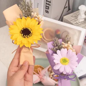Miniature artificial flower bouquet small dried flowers gift for girls birthday party decor