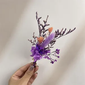Natural Dried Flowers Mini Bouquet Handmade Dried Plant Floral Arrangement For Car Decor Gift Box Greeting Card
