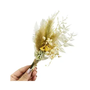 Mini dried flower bouquet natural pampas grass small floral arrangement for gift decoration
