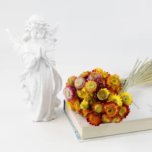 Mazzo di fiori di paglia secchi naturali per decorazioni casa fai da te, composizione floreale.