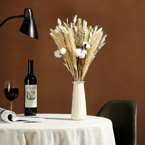 Natural Dried Flower Bouquet Pampas Grass Bunny Tails And Cotton For Nordic Style Home Living Room Table Decor