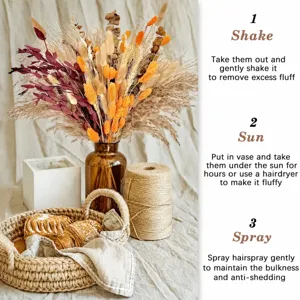 Natural pampas grass dry flowers bouquet for home party decoration photo props fluffy
