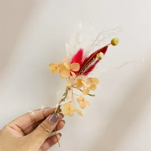 Mini-Trockenblumenstrauß Fingerspitzen-Blumenarrangement für Innen-Heimvitrine Dekor Geschenk