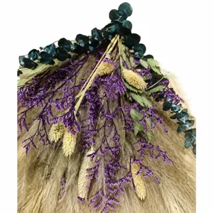 Natural dried flower bouquet pampas grass eucalyptus home decor gift set package