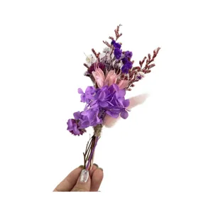 Mini bouquet de fleurs séchées hortensia violet cadeau mignon fête anniversaire décoration
