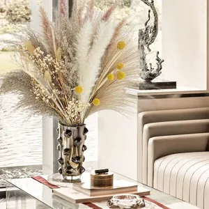 Dried pampas grass bouquet fluffy reed flowers for modern home decor table arrangement