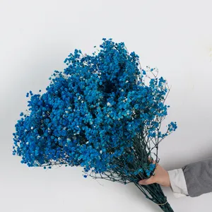 Geconserveerd blauw gipskruid droogbloemen boeket voor romantisch Valentijnscadeau huisdecoratie