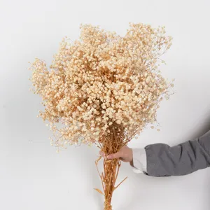 Natuurlijk gedroogd gipskruid bloemenboeket, perfect voor huisdecoratie en leuke cadeaus.