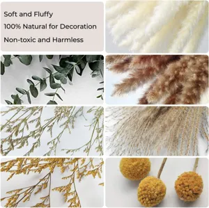 Dried flower bouquet set featuring pampas grass eucalyptus and billy balls for decor.